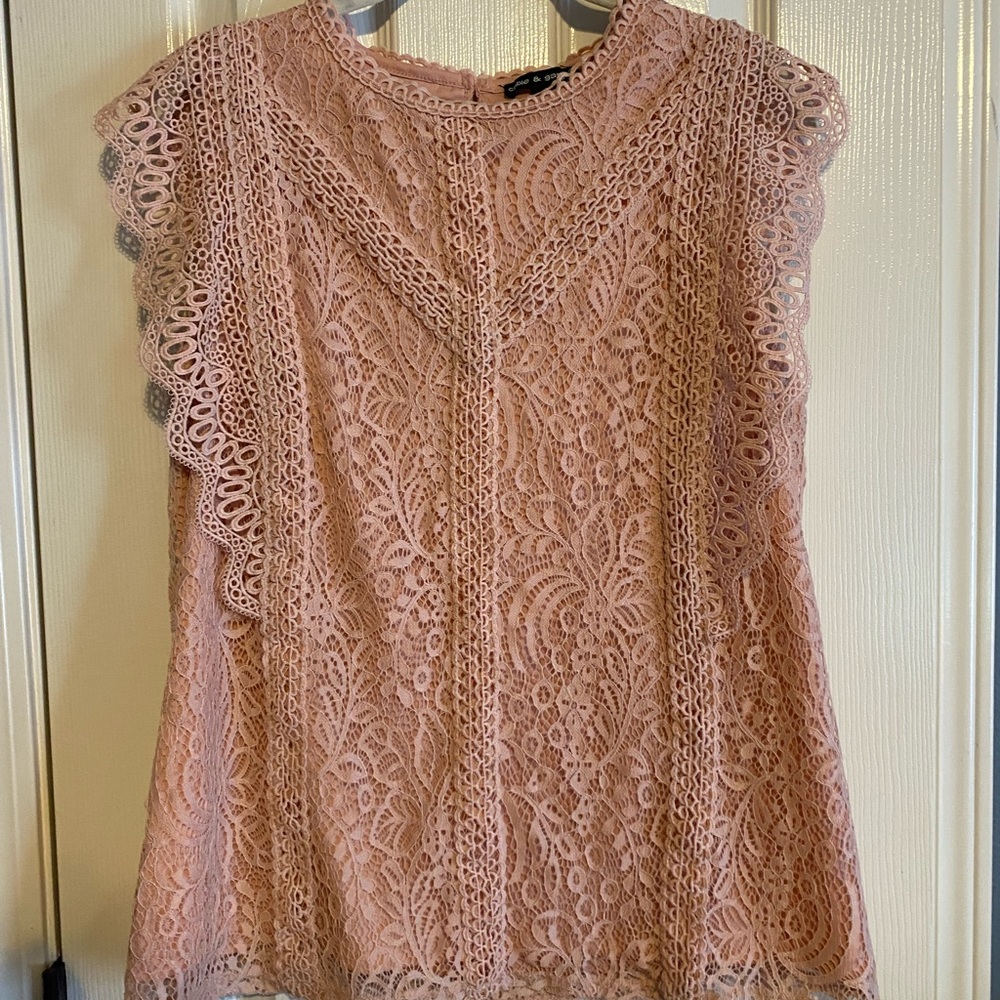 Cable & Gauge Pink Blouse with Elegant Design